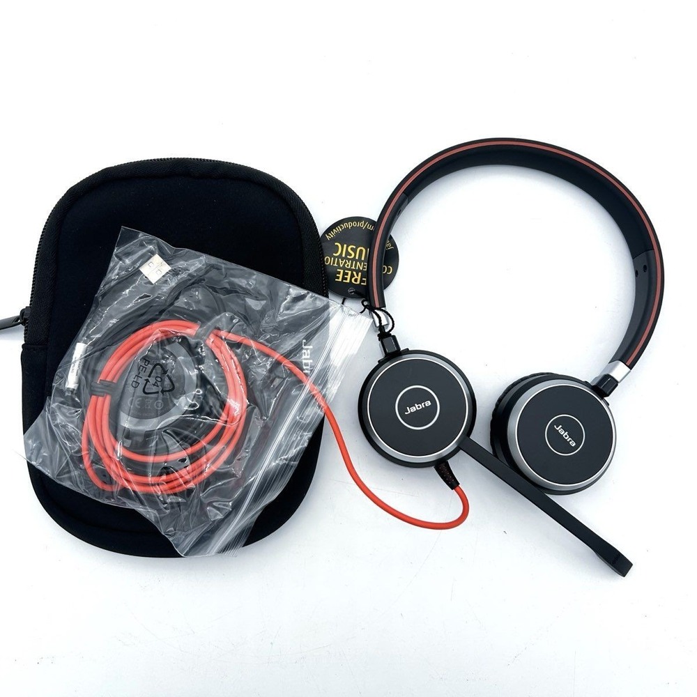 Jabra Evolve 40 MS Stereo USB Headset ENC010 Microsoft Teams Certified w/ Case